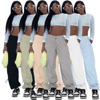 Women's Casual Street Streetwear Solid Color Full Length Pocket Casual Pants Cargo Pants main image 5