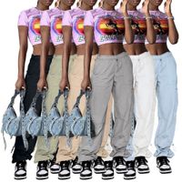 Women's Casual Street Streetwear Solid Color Full Length Pocket Casual Pants Cargo Pants main image 4