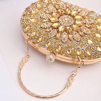 Silver Gold Blue Pu Leather Solid Color Oval Evening Bags main image 2