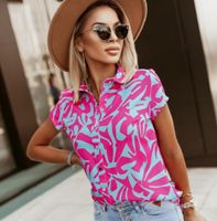 Women's Blouse Short Sleeve Blouses Printing Vacation Tropical Printing main image 1