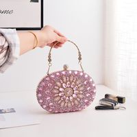 Silver Gold Blue Pu Leather Solid Color Oval Evening Bags sku image 6