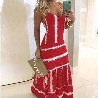 Women's A-line Skirt Casual Bohemian U Neck Printing Sleeveless Solid Color Maxi Long Dress Travel Daily main image 8