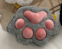 Women's Small Plush Solid Color Cute Zipper Crossbody Bag sku image 2