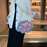 Women's Small Plush Solid Color Cute Zipper Crossbody Bag main image 4