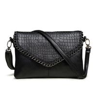 Women's Small Pu Leather Crocodile Fashion Chain Square Flip Cover Crossbody Bag sku image 2