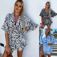Women's Holiday Daily Vacation Zebra Shorts Printing Rompers main image 1