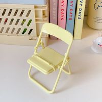 Creative Desktop Foldable Cute Solid Color Small Chair Phone Holder sku image 3