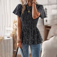 Women's Blouse Short Sleeve Blouses Casual Ditsy Floral sku image 8