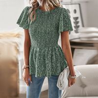 Women's Blouse Short Sleeve Blouses Casual Ditsy Floral sku image 13