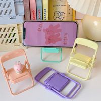 Creative Desktop Foldable Cute Solid Color Small Chair Phone Holder main image 1