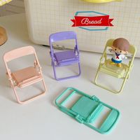 Creative Desktop Foldable Cute Solid Color Small Chair Phone Holder main image 2