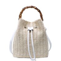 Women's Medium Spring&summer Straw Vacation Shoulder Bag Handbag Straw Bag sku image 1