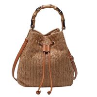 Women's Medium Spring&summer Straw Vacation Shoulder Bag Handbag Straw Bag sku image 2