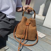 Mujeres Medio Primavera Verano Sorbete Vacaciones Bolsas De Hombro Bolso Bolsa De Paja main image 6