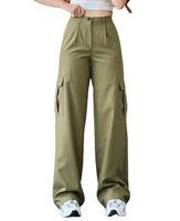 Women's Daily Simple Style Solid Color Full Length Pocket Cargo Pants main image 2