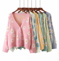 Women's Sweater Long Sleeve Sweaters & Cardigans Printing Casual Daisy main image 6