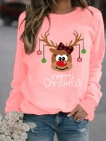 Women's Hoodie Long Sleeve Hoodies & Sweatshirts Printing Casual Letter Deer main image 3