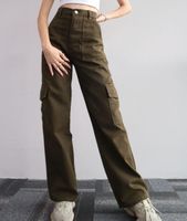 Femmes Du Quotidien Style Simple Couleur Unie Toute La Longueur Poche Pantalon Cargo main image 3