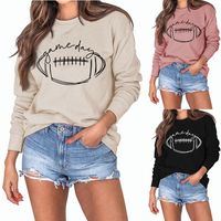 Frau Kapuzenpullover Lange Ärmel Hoodies & Sweatshirts Drucken Lässig Brief Rugby main image 5