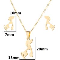 Fashion Animal Stainless Steel Plating Earrings Necklace 1 Set sku image 12