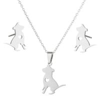 Fashion Animal Stainless Steel Plating Earrings Necklace 1 Set sku image 3