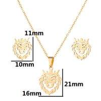 Fashion Animal Stainless Steel Plating Earrings Necklace 1 Set sku image 13