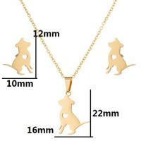 Fashion Animal Stainless Steel Plating Earrings Necklace 1 Set sku image 9