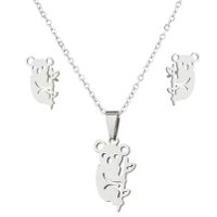 Fashion Animal Stainless Steel Plating Earrings Necklace 1 Set sku image 2