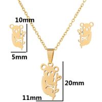 Fashion Animal Stainless Steel Plating Earrings Necklace 1 Set sku image 8