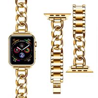 Adapté Pour  Iwatch1-8 Génération Denim Métallique Ceinture Sangle Chaîne Simple Brin Bracelet En Métal   Sangle main image 6