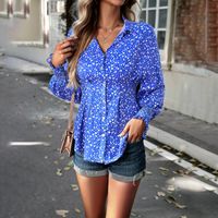 Women's Blouse Long Sleeve Blouses Printing Vintage Style Color Block main image 3