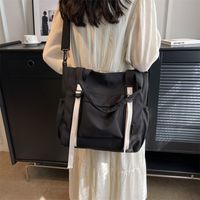 Women's Canvas Color Block Vacation Streetwear Sports Sewing Thread Square Zipper Shoulder Bag Messenger Bag main image 3