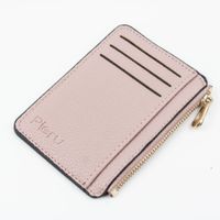 Unisex Solid Color Pu Leather Zipper Card Holders sku image 5