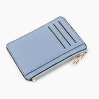 Unisex Solid Color Pu Leather Zipper Card Holders sku image 4