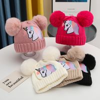 Girl's Cartoon Style Cute Simple Style Unicorn Wool Cap main image 6