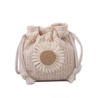 Women's Small Straw Flower Streetwear Embroidery Bucket String Bucket Bag main image 5