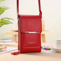 Women's All Seasons Pu Leather Solid Color Fashion Square Zipper Phone Wallet sku image 9