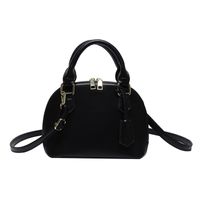Women's All Seasons Pu Leather Solid Color Vintage Style Shell Zipper Dome Bag sku image 5