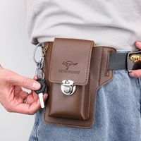 Men's Streetwear Solid Color Pu Leather Waist Bags main image 1