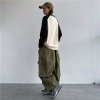 Streetwear Solid Color Cotton Full Length Pocket Cargo Pants main image 3