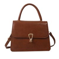 Women's Pu Leather Solid Color Elegant Square Lock Clasp Handbag sku image 2