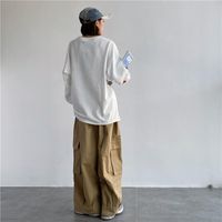 Streetwear Solid Color Cotton Full Length Pocket Cargo Pants main image 5