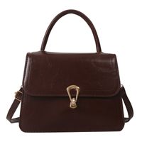 Women's Pu Leather Solid Color Elegant Square Lock Clasp Handbag sku image 4