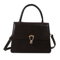 Women's Pu Leather Solid Color Elegant Square Lock Clasp Handbag sku image 1