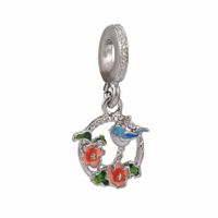 1 Piece Alloy Rhinestones Bear Heart Shape Flower Polished Pendant Beads Spacer Bars sku image 9