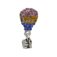 1 Piece Alloy Rhinestones Bear Heart Shape Flower Polished Pendant Beads Spacer Bars sku image 33