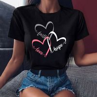 Women's T-shirt Short Sleeve T-shirts Casual Classic Style Streetwear Letter Heart Shape main image 4