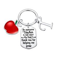 Classic Style Round Letter Apple 304 Stainless Steel Keychain sku image 18