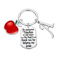 Classic Style Round Letter Apple 304 Stainless Steel Keychain sku image 1