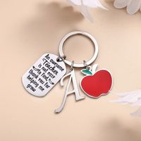 Classic Style Round Letter Apple 304 Stainless Steel Keychain main image 6